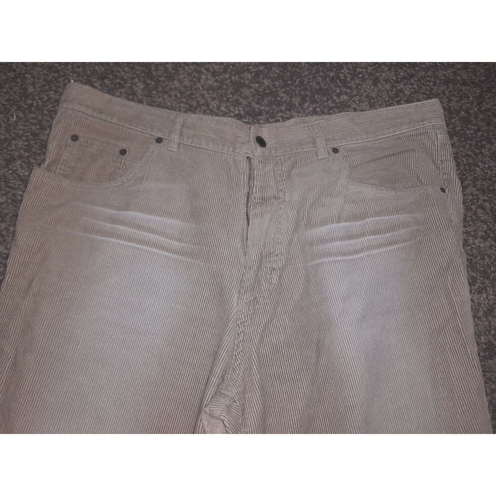 Mens Biege Corduroy Pants Faded Egyptian Cotton 38x30 Straight Leg ( Read )